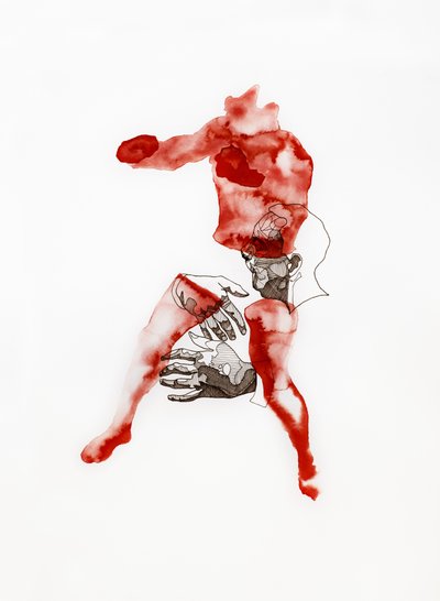 Figure fragmentée rouge - Joshua Hoskins