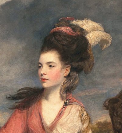 Jane Fleming, plus tard Comtesse de Harrington, c.1778-79 (détail) - Joshua Reynolds