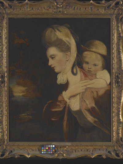 À dos (Mme Payne Gallaway et enfant) (copie de) - Joshua Reynolds