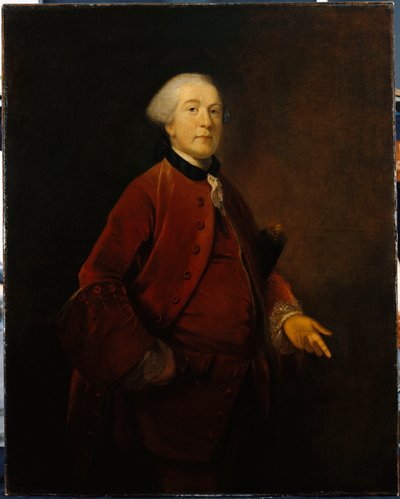 Portrait de George Ashby, debout, trois-quarts longueur, portant une veste et un gilet - Joshua Reynolds