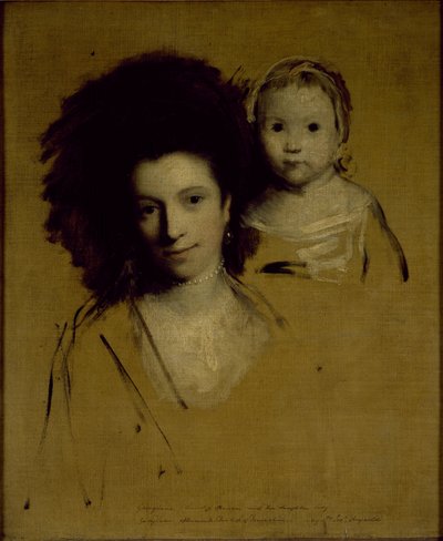 Études de Georgiana, duchesse de Devonshire et de sa fille Lady Georgiana Cavendish - Joshua Reynolds