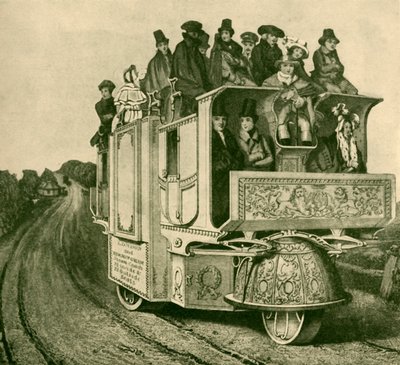 La voiture à vapeur de William Church circulant entre Londres et Birmingham - Josiah Allen
