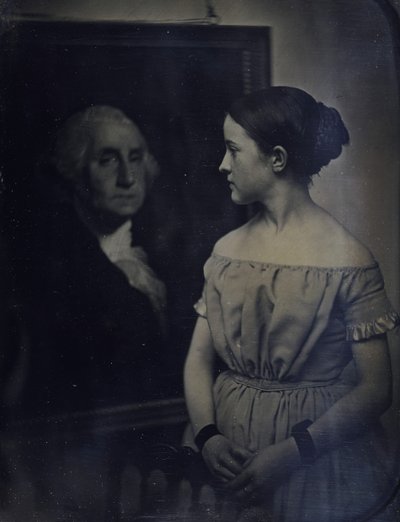 Fille avec portrait de George Washington, vers 1850 - Josiah Johnson Hawes, Albert Sands Southworth