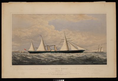 À Messieurs Dent & Co de Chine, cette impression du navire à vapeur Ly-Ee-Moon, commandant Norman Hill... construite par la Thames Iron Works and Shipbuilding Company, Blackwall..., vers 1860 - Josiah Taylor