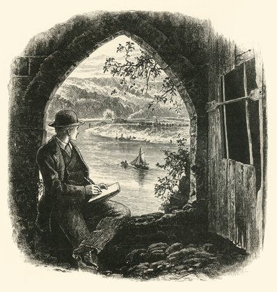 La Wye, depuis le château de Chepstow, années 1870 - Josiah Wood Whymper