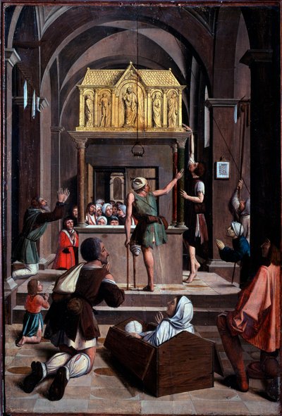 Vie de Saint Sébastien : pèlerins sur la tombe de Saint Sébastien - Josse (fl.1493 1508) Lieferinxe