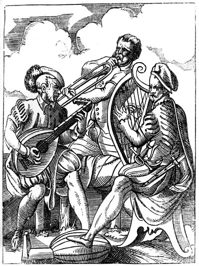 Un guitariste, un luthiste et un joueur de trombone, 16ème siècle 1849 - Jost Amman
