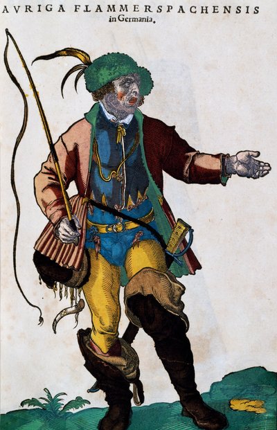 Costume de cocher en Allemagne, gravure de Habitus praecipuorum popularum - Jost Amman
