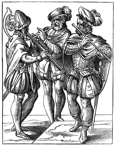 Joueurs de flûte et de cornetto, 16ème siècle - Jost Amman