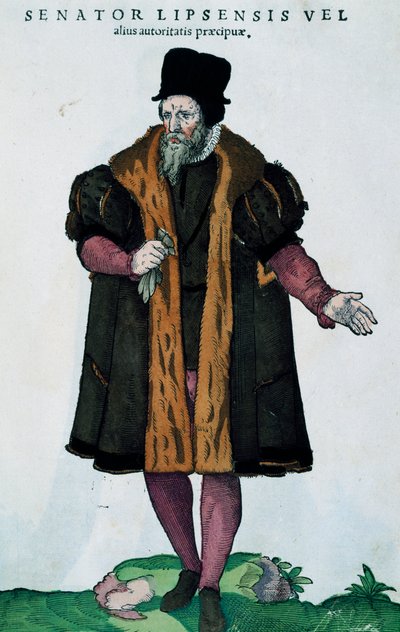 Sénateur de Leipzig, gravure de Habitus praecipuorum popularum - Jost Amman