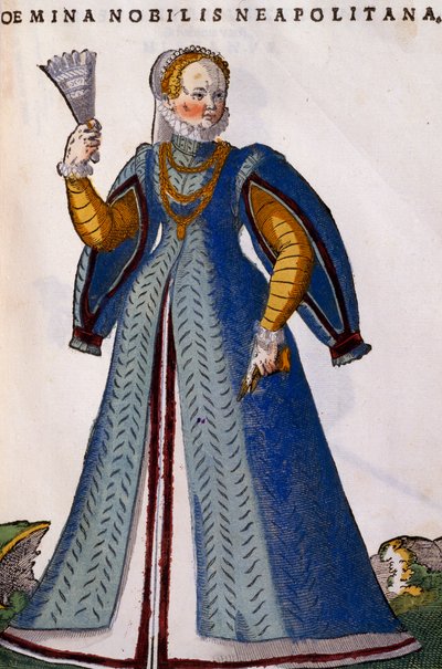 Noble napolitaine, gravure de Habitus praecipuorum popularum - Jost Amman