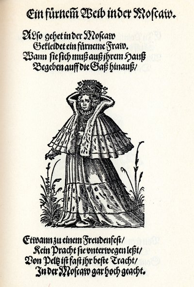 Femme noble de Moscou. Du Frauentrachtenbuch Frankfurt, 1586 - Jost Amman