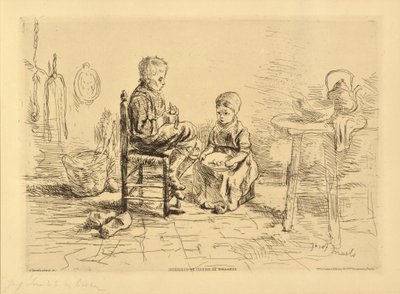 Éplucher des pommes de terre - Jozef  Israels