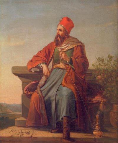 Un Turc se reposant / Un Turc fumant une chicha - Jozef Israëls