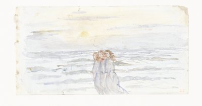 Trois filles, près de la mer - Jozef Israëls