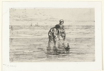 Enfants jouant avec un bateau sur la plage - Jozef Israëls