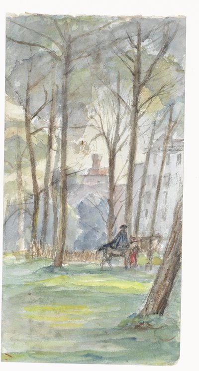 Parc avec des figures à cheval - Jozef Israëls