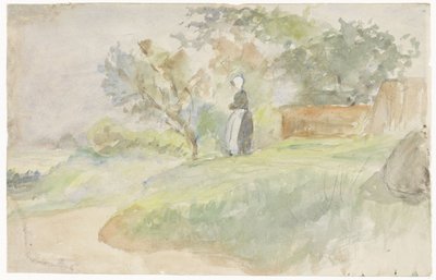 Femme debout dans un paysage - Jozef Israëls