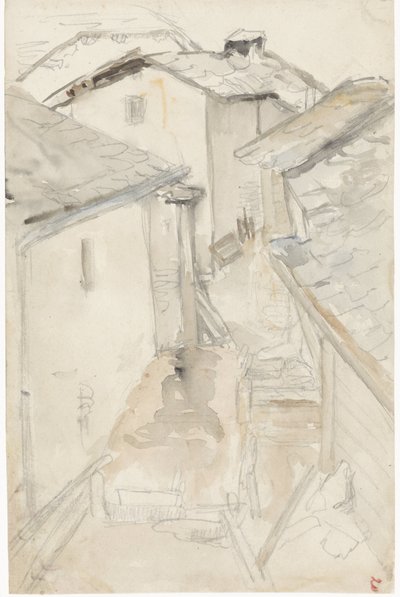 Ruelle entre de vieilles maisons - Jozef Israëls