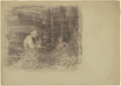 Paysans épluchant du maïs [recto] - Jr. Enoch Wood Perry