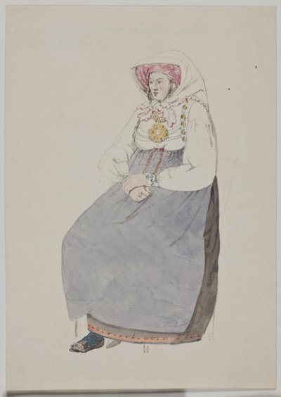 Femme assise en costume local - Jørgen Roed
