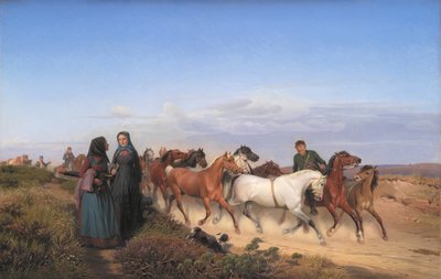 Paysans du Jutland rentrant du marché avec leurs chevaux - Jørgen V. Sonne