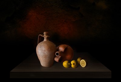 Citrons en poterie rustique - Juan Antonio Palacios