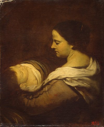 Femme avec enfant endormi - Juan Bautista Martinez Del Mazo