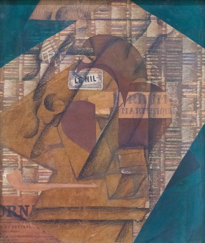 Bouteille de rhum et journal - Juan Gris