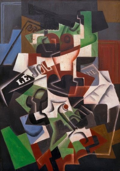 Compotier, pipe et journal - Juan Gris