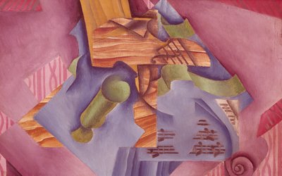 Nature morte avec violon et verre par Juan Gris, huile sur toile - Juan Gris