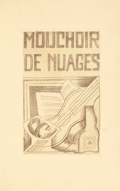 Page de titre pour Mouchoir de Nuages par Tristan Tzara (1896-1963) 1925 - Juan Gris