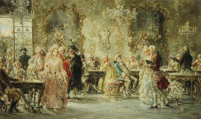 Figures Élégantes dans un Café Parisien - Juan Pablo Salinas Tervel