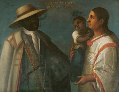 Noir et Indien produisent un loup, c.1715 - Juan Rodríguez Juárez