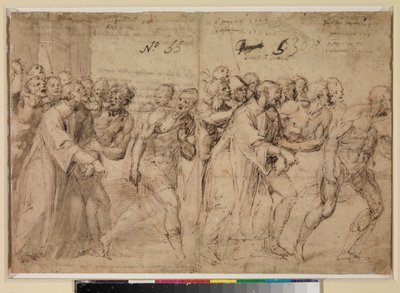Deux études pour "Saint Étienne conduit à son martyre" (recto) - Juan de Juanes