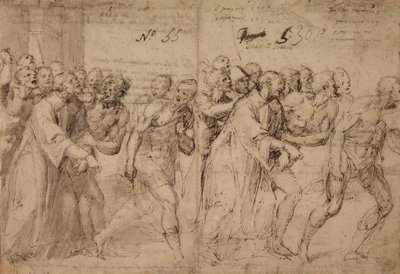 Étude pour Saint Étienne conduit à son martyre, 1566 (recto) - Juan de Juanes Juan de Juanes