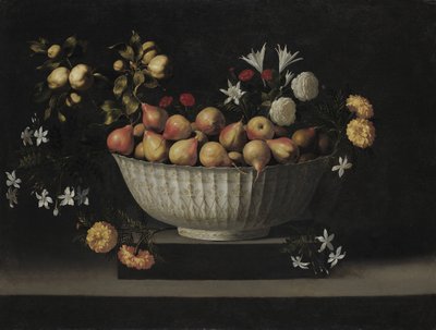 Fleurs et fruits dans un bol en porcelaine, vers 1645 - Juan de Zurbaran