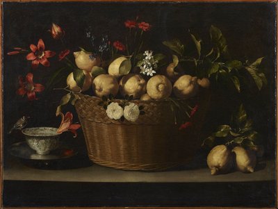 Nature morte avec des citrons dans un panier en osier, vers 1643-1649 - Juan de Zurbaran