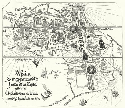 Afrique, de la carte du monde de Juan de la Cosa de 1500 (gravure) - Juan de la (after) Cosa