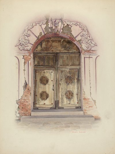 Porte et peinture murale, vers 1941 - Juanita Donahoo