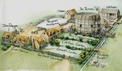 Le théâtre de Burbage, New Inn Yard, Shoreditch, Hackney, Londres - Judith Dobie