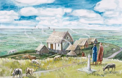 Établissement monastique, Glastonbury Tor, XIe siècle, 1990-2010 - Judith Dobie