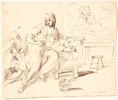 Intérieur avec la Sainte Famille - Jürgen Ovens
