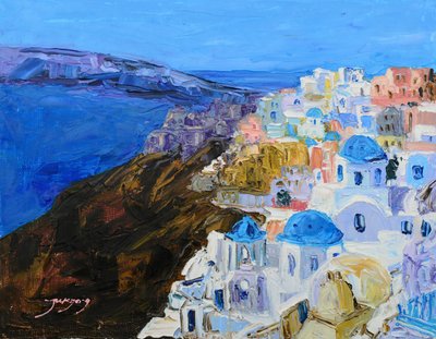 Les dômes bleus de Santorin - Jukyong Park