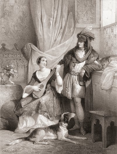 Le roi Charles VII de France avec Agnès Sorel - Jules (after) David