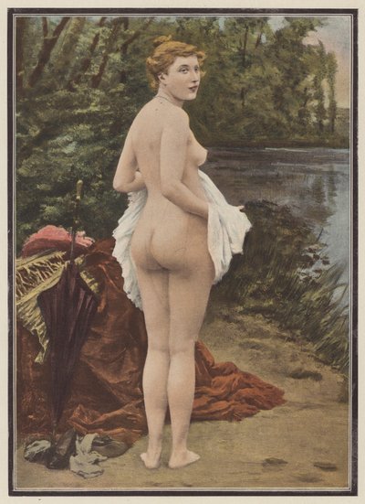 Été, femme se baignant dans un lac - Jules (after) Scalbert