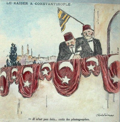 Caricature de Kaiser Wilhelm II à Constantinople pendant la Première Guerre mondiale - Jules Abel Faivre