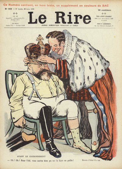 Couronnement du roi Édouard VII, illustration pour Le Rire - Jules Abel Faivre