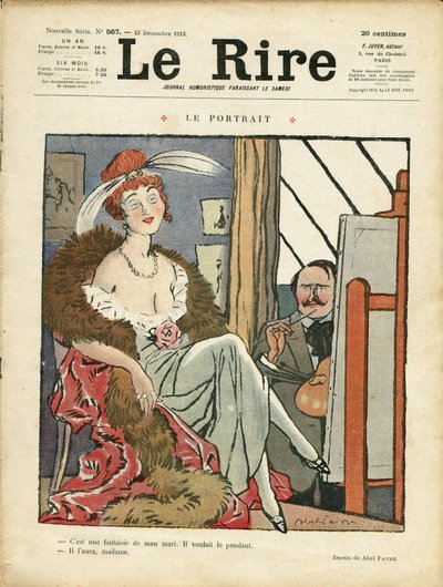 Illustration par Abel Faivre (1867-1945) pour la couverture de Le Rire - Jules Abel Faivre