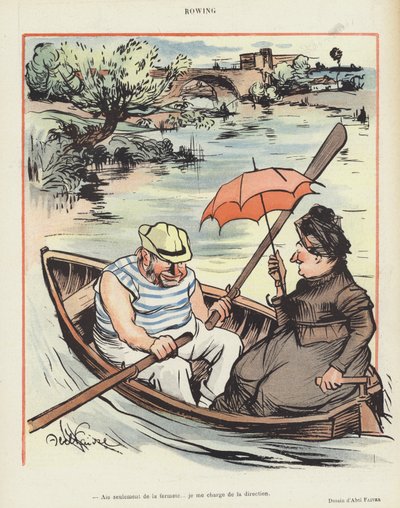 Aviron. Illustration pour Le Rire - Jules Abel Faivre